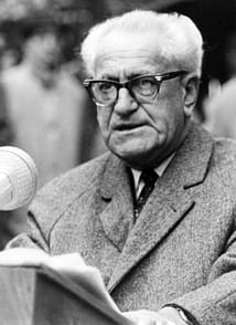 (FILES) This file photo taken on November 06, 2015 shows Fritz Bauer, German general prosecutor, who was in charge of the socalled Frankfurt Auschwitz trials starting on December 20, 1963 and ending in August 1965. The series of trials charged 22 defendants under German criminal law for their roles in the Holocaust in the Auschwitz-Birkenau death and concentration camp complex. With two new films, German cinema has rediscovered the country's fiercest Nazi hunter, former prosecutor Fritz Bauer, honouring a man who fought against the country's post-war amnesia about the Holocaust. / AFP / DPA / MANFRED REHM / Germany OUT