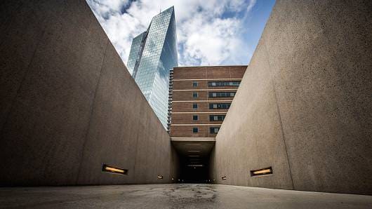 Frank Rumpenhorst | AFP | Getty Images A concrete path at the former site of a train ramp, from where Jews were deported. The basement of the former market hall served as accumulation point, from where more than 10,000 Jewish citizens from Frankfurt were transported between 1941 and 1945 to concentration and extermination camps.