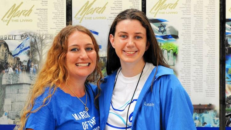 Shayna Chazin (left) and Leah Avni, alumnae of the March of the Living - Southern Region’s annual Holocaust educational trip to Poland and Israel, in the Entin Holocaust Pavilion at the Jewish Federation in Boca Raton. Chazin has volunteered for the March for about 10 years. Staff photo/Beth Black (Beth Black / Forum Publishing Group)