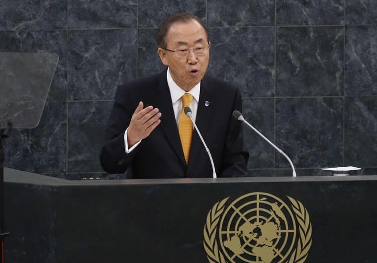 U.N. Secretary-General Ban Ki-moon addresses the start of the 68th United Nations General Assembly at UN headquarters in New York, September 24, 2013. REUTERS/Mike Segar (UNITED STATES - Tags: POLITICS) - RTX13XK6