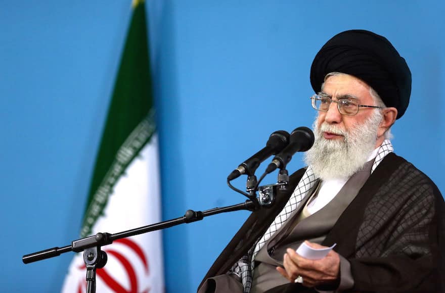 In this picture released by the official website of the office of the Iranian supreme leader, Supreme Leader Ayatollah Ali Khamenei delivers a speech during a meeting in Tehran, Wednesday, Sept. 9, 2015. Khamenei said Wednesday that his country will not enter into talks with the United States outside of the nuclear deal with world powers as Washington could use other negotiations to "penetrate" the Islamic Republic. Khamenei's comments, published on his website, came as enough U.S. lawmakers now support the nuclear deal to block passage of a resolution of disapproval. (Office of the Iranian Supreme Leader via AP)