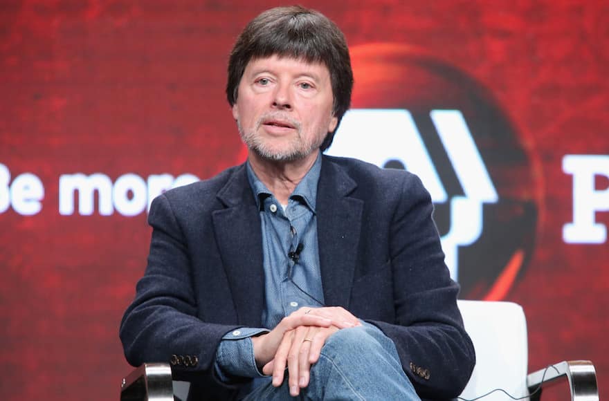 Ken Burns speaking during a “Defying the Nazis: The Sharps’ War” panel discussion at the 2016 Television Critics Association Summer Tour at The Beverly Hilton Hotel, July 28, 2016. (Frederick M. Brown/Getty Images)